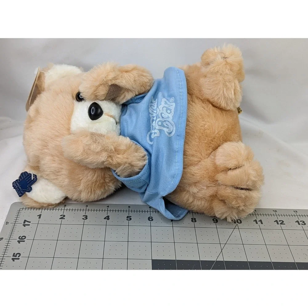 Applause Prayer Bear Plush‎ 11 Inch Blue Shirt 1984 Stuffed Animal Toy